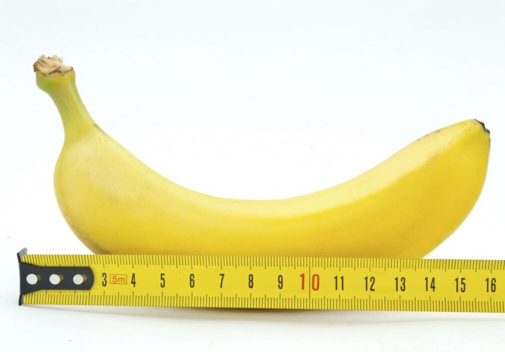 banánové meranie symbolizuje meranie penisu po operácii zväčšenia